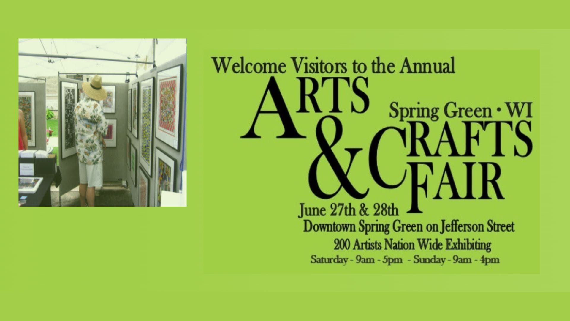 Spring Green Arts and Crafts Fair this weekend