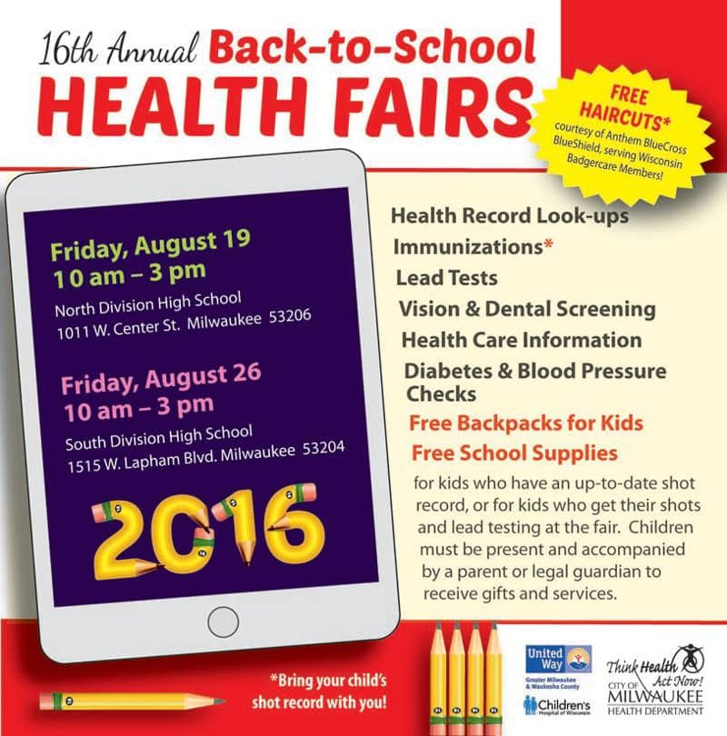 16th Annual Back-To-School Health Fairs