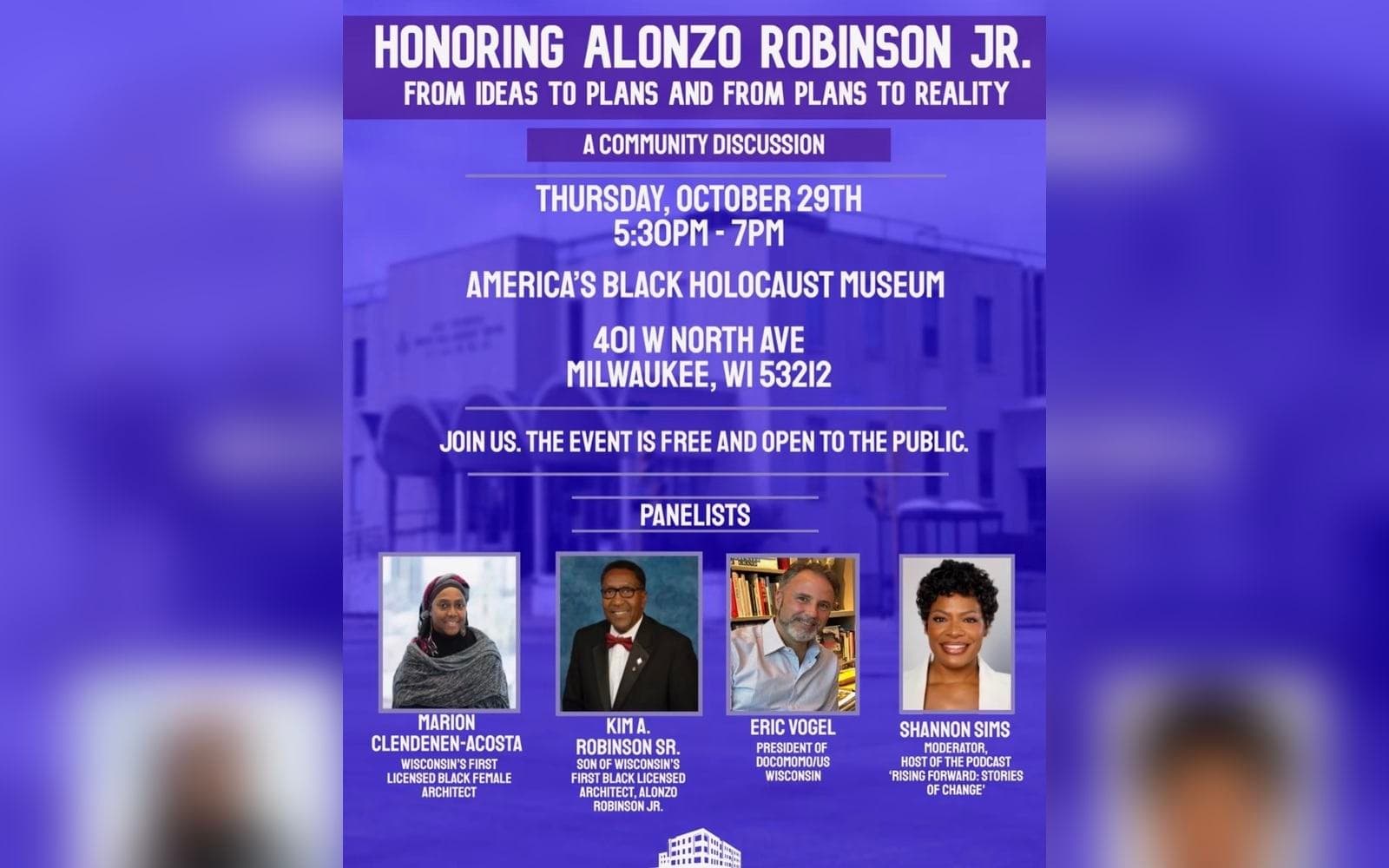 America’s Black Holocaust Museum Honors Wisconsin’s First Black Licensed Architect with Exhibit and Community Discussion