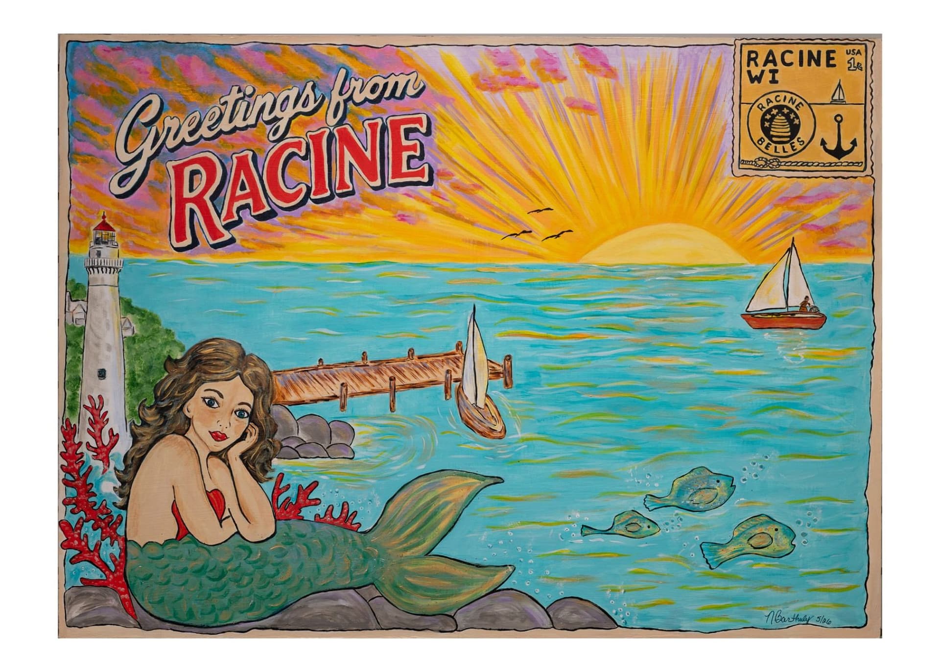 Downtown Racine to auction off 25 giant “Greetings from Racine” postcard artworks starting Sept. 19