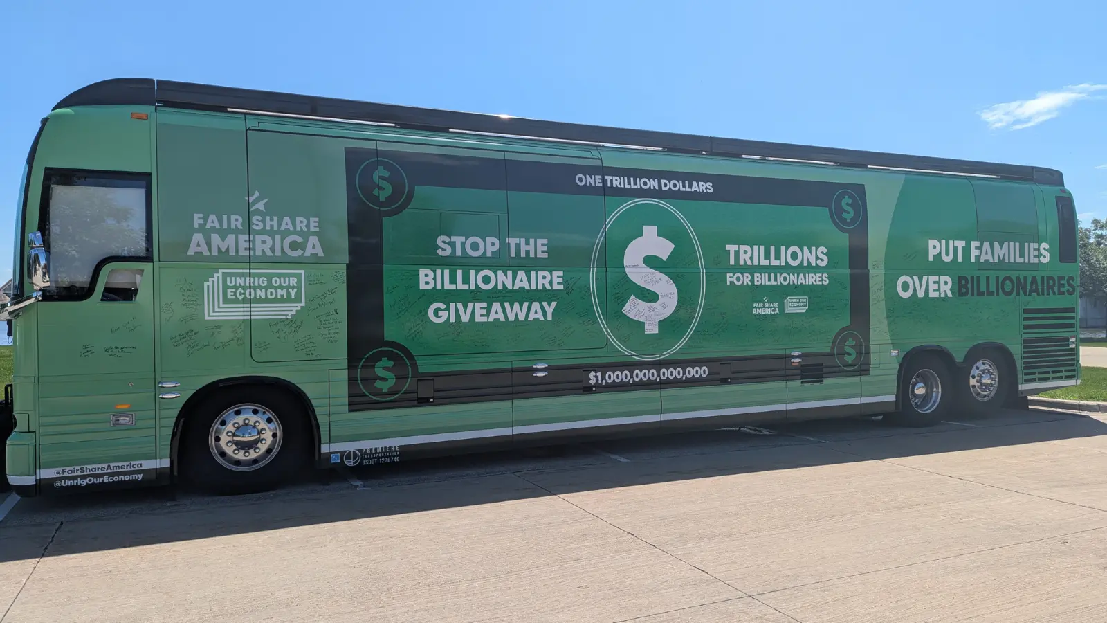 Stop the Billionaire Giveaway bus tour visits Oshkosh