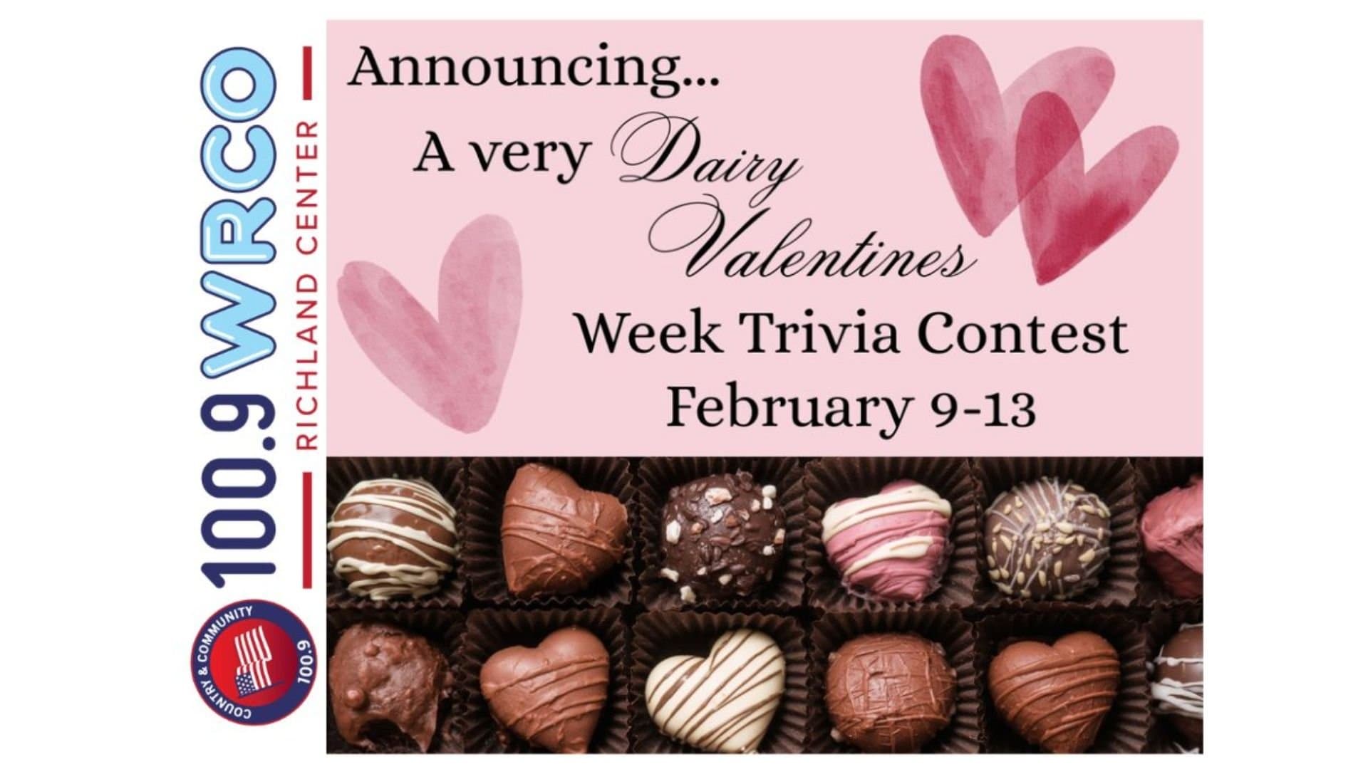 You could WIN during our "Dairy" Valentines Day Contest