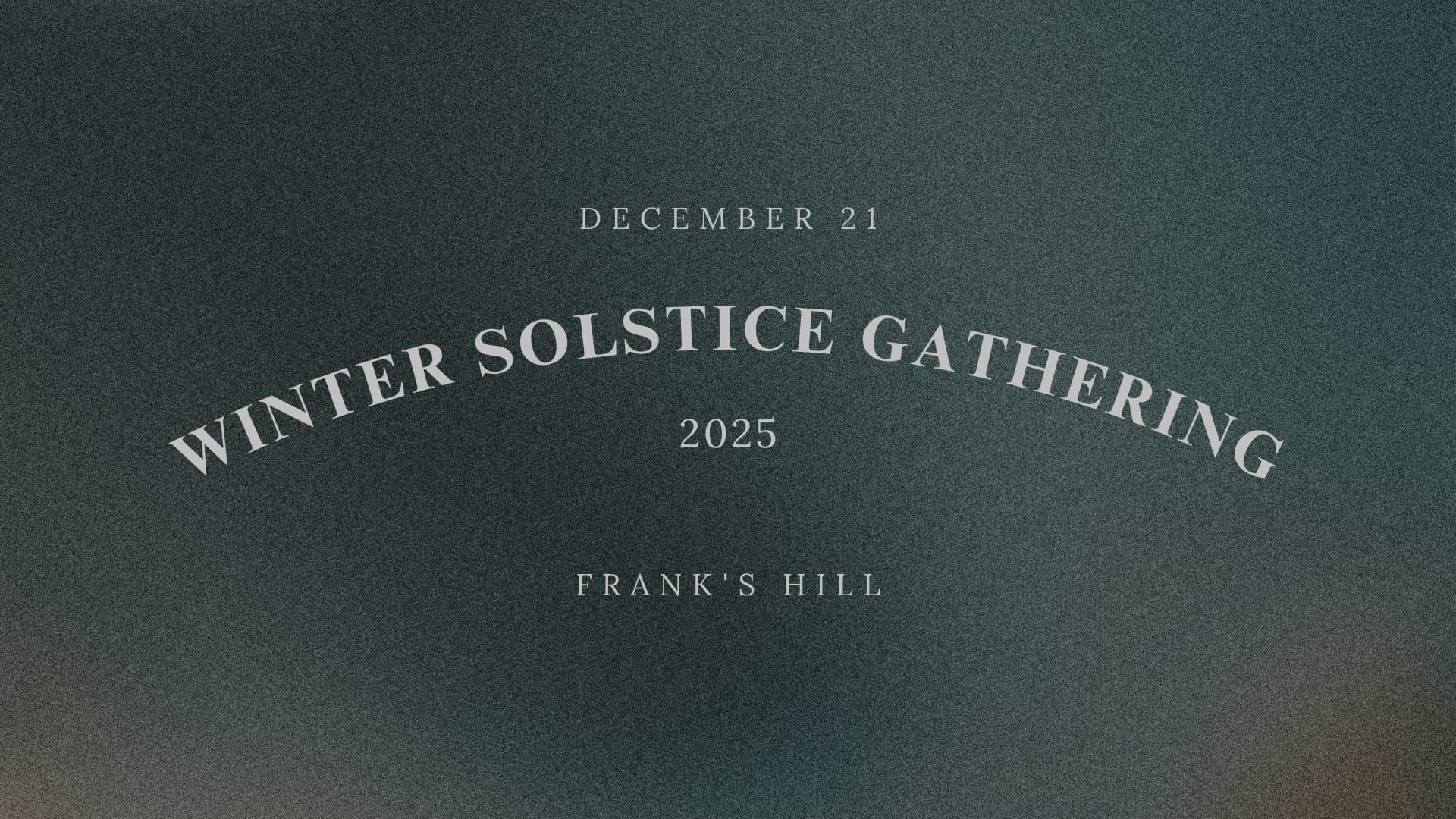 Welcome the Winter Solstice at Frank's Hill today