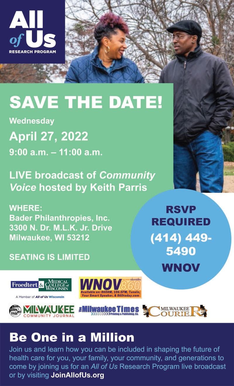 Save The Date! – Live broadcast of Community Voice with Keith Parris on April 27 at Bader Philanthropies