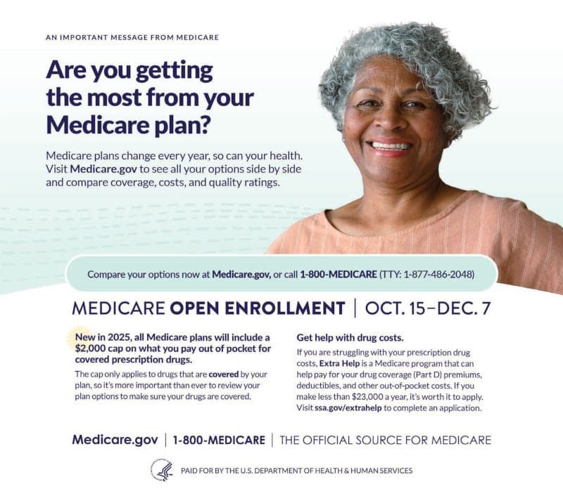 Are You Getting the Most From Your Medicare Plan? Open Enrollment is Now Through December 7