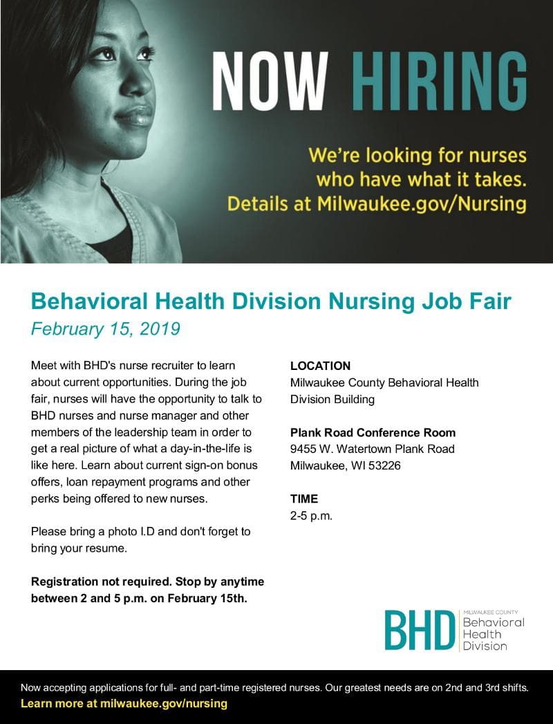 Behavioral Health Division Nursing Job Fair