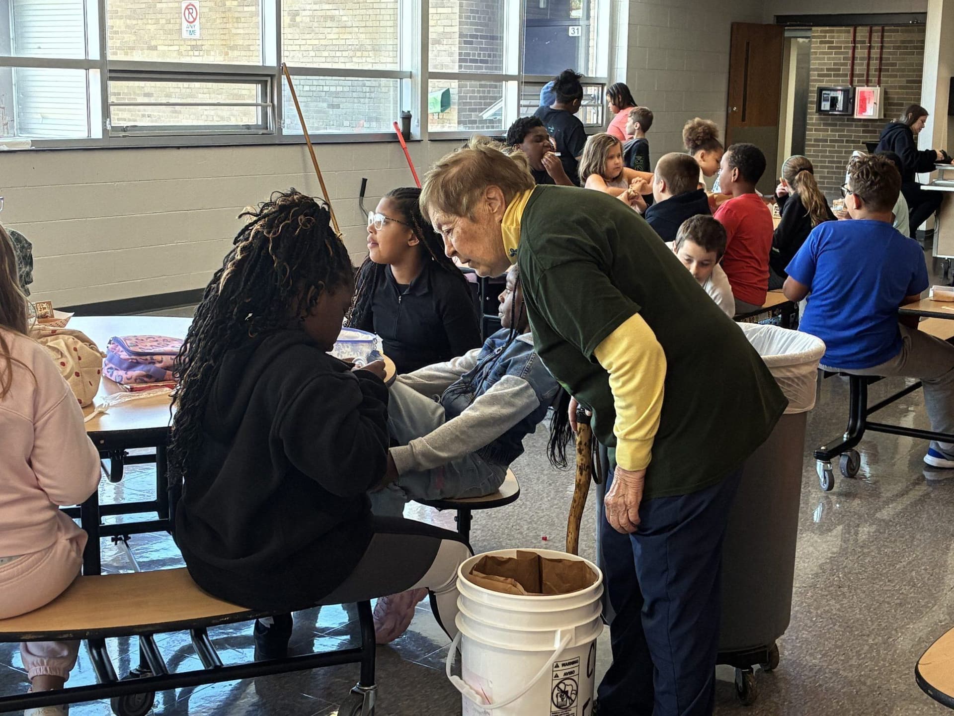 Starbuck students take charge of the lunchroom compost bucket