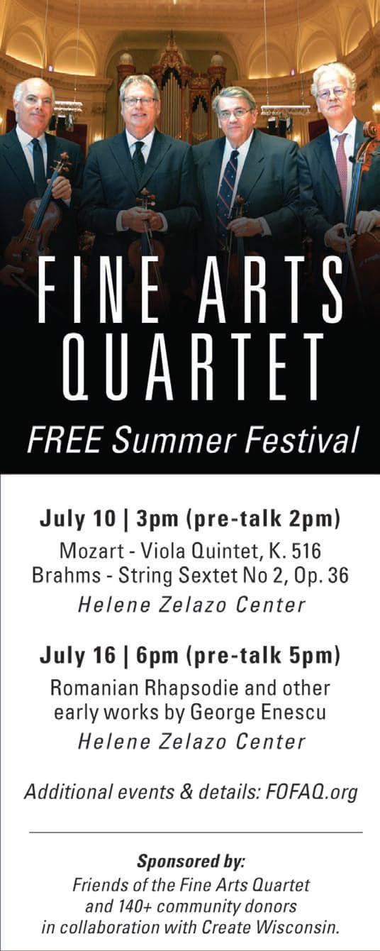 Fine Arts Quartet FREE Summer Festival July 10 and 16