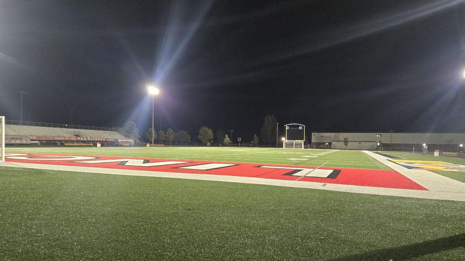 Local high school football teams play in scrimmages