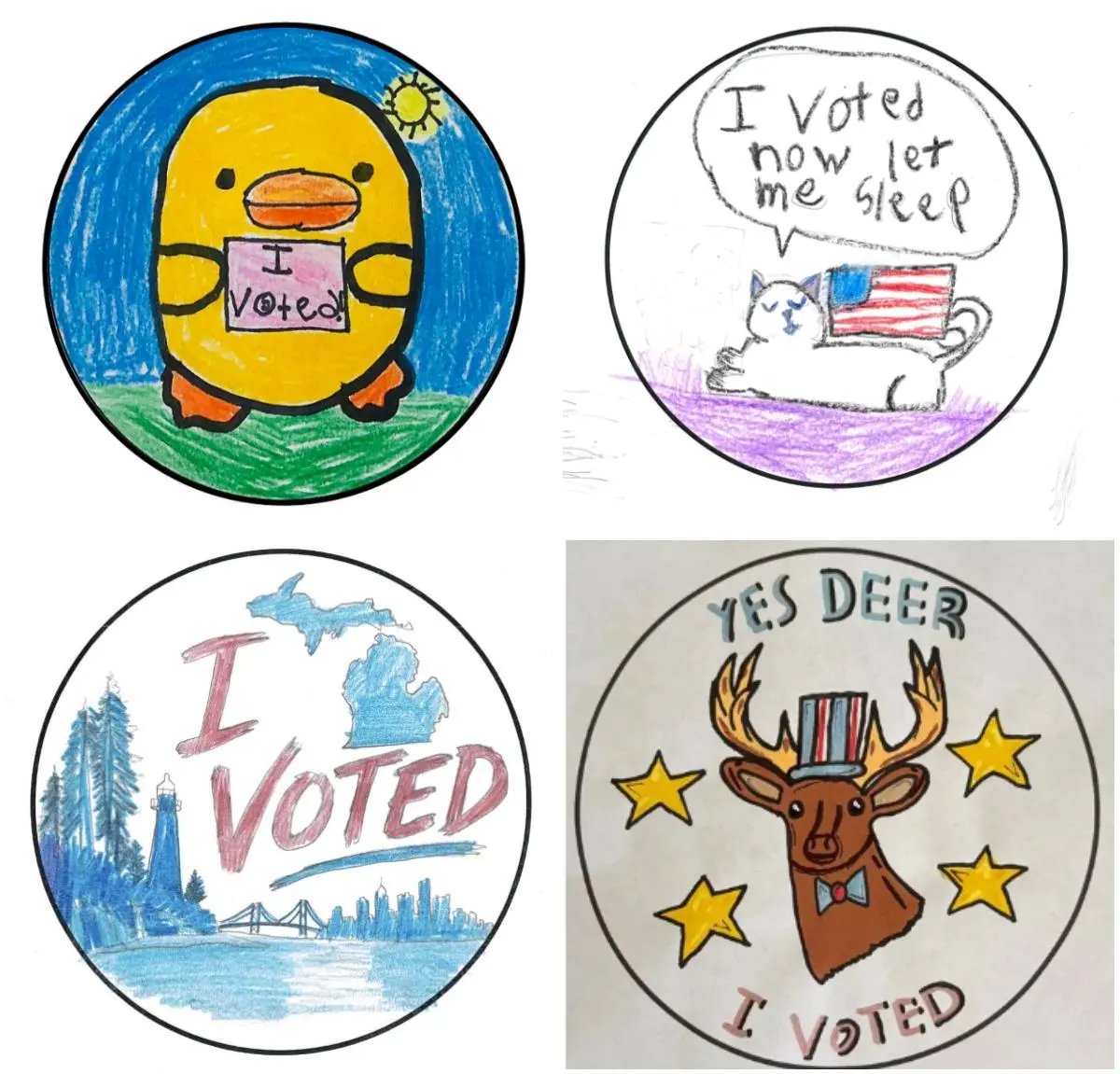 Public voting begins for Michigan’s ‘I voted’ sticker design contest
