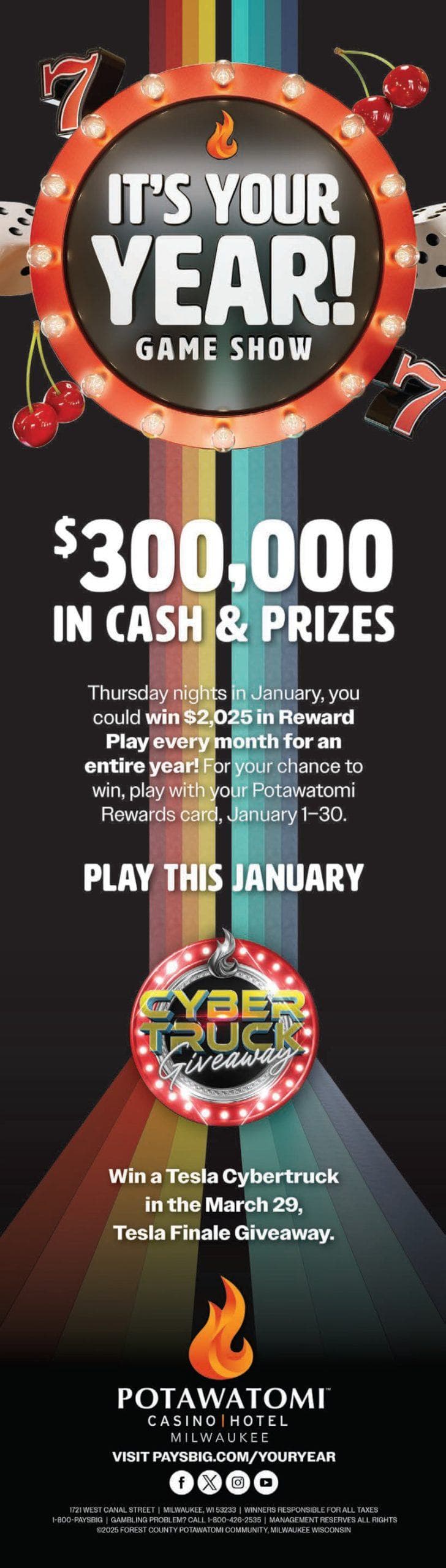 It’s Your Year! Game Show – Play Thursday Nights in January at Potawatomi Casino Hotel