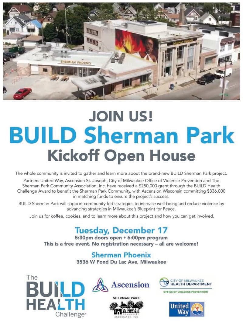 BUILD Sherman Park Kickoff Open House on December 17