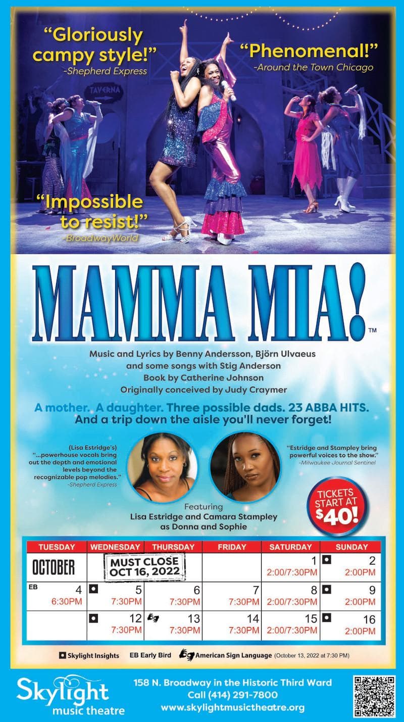 Mamma Mia! Musical Performances at Skylight Music Theatre Now Through October 16
