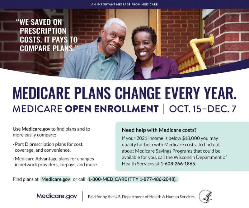 Medicare Plans Change Every Year – Medicare Open Enrollment on October 15 to December 7