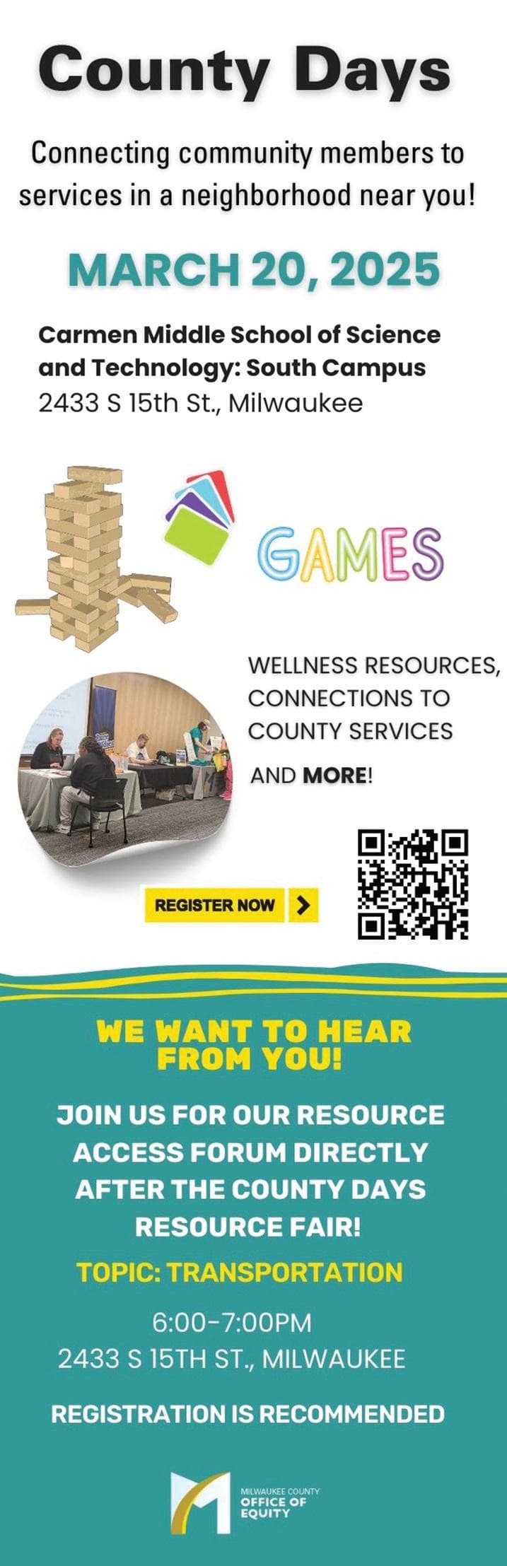 Milwaukee County Days Resource Fair on March 20