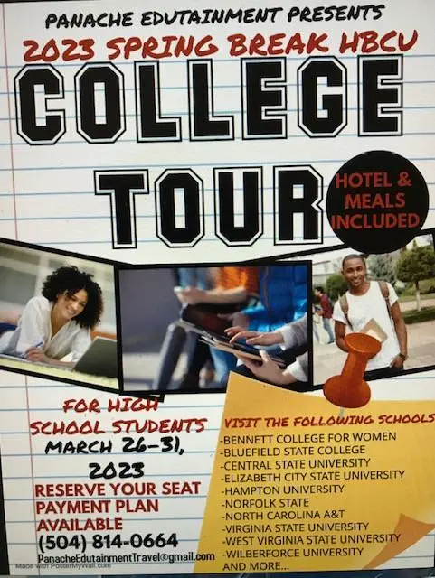 2023 Spring Break HBCU College Tour on March 26 to 31