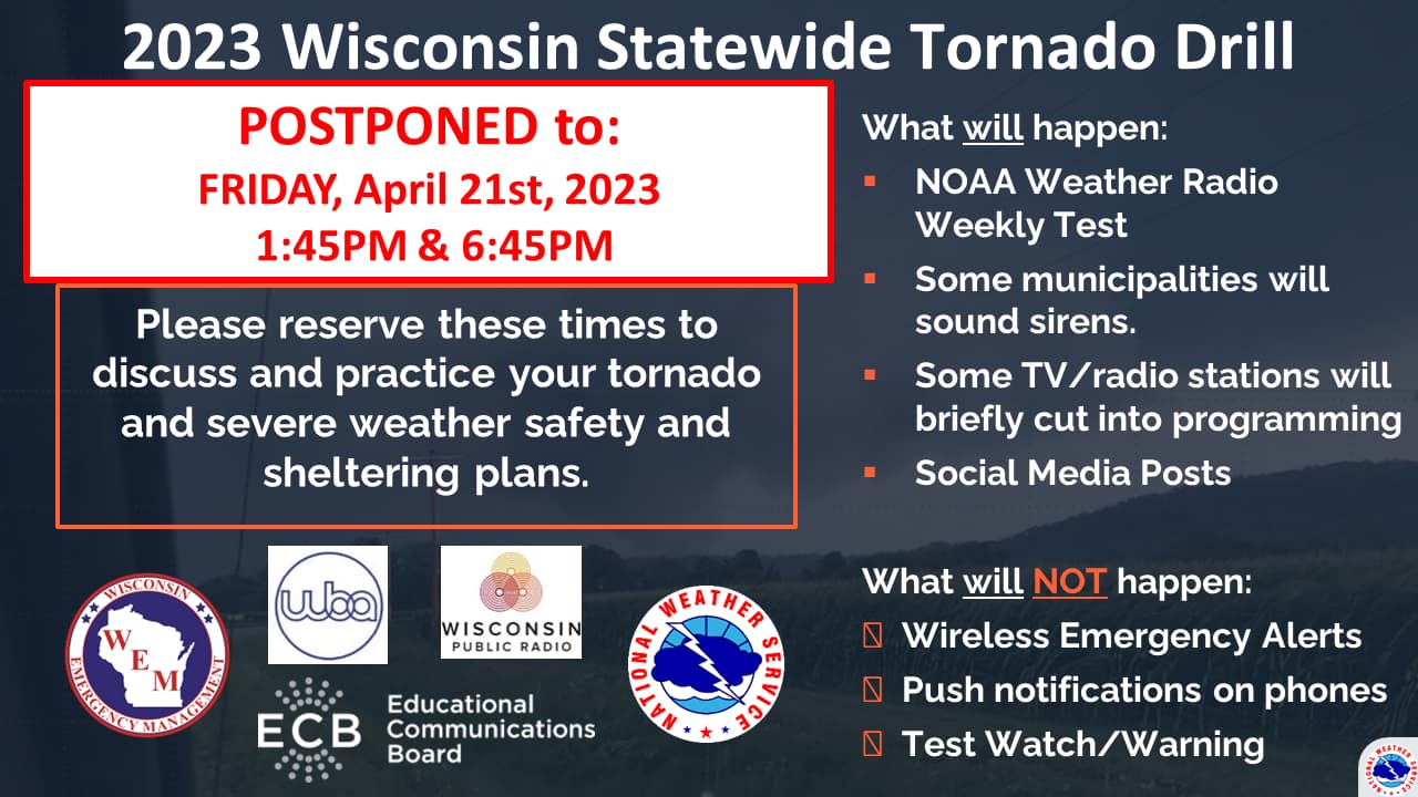 Statewide tornado drills to be held Friday