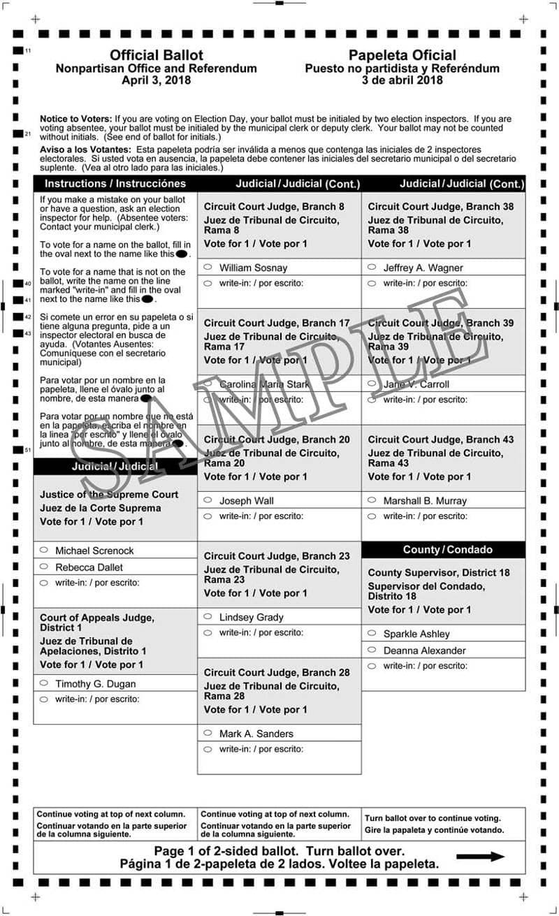 Notice of Spring Election, Referendum Election and Sample Ballots