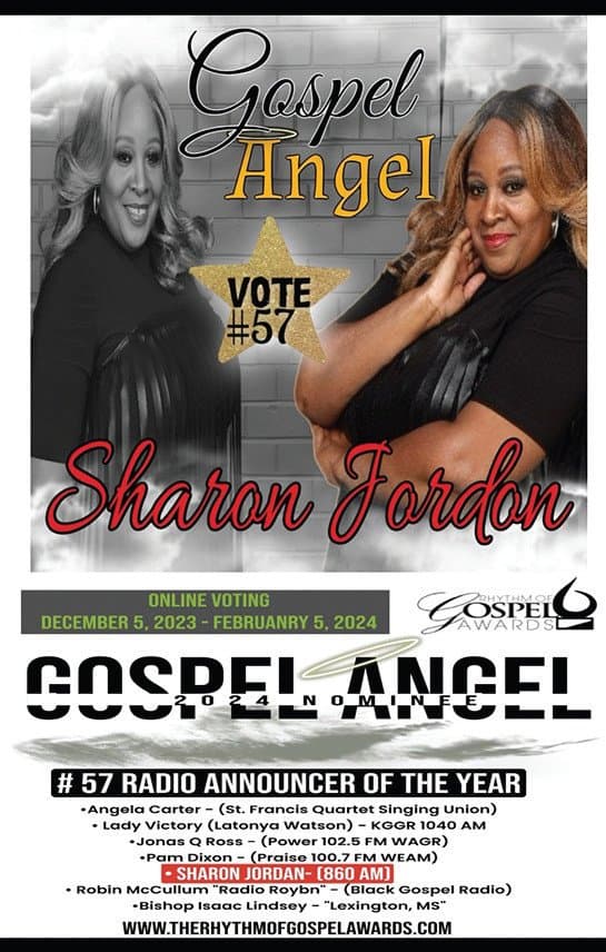 WNOV 860 AM/106.5 FM’s Own Sharon “The Gospel Angel” Jordan Nominated for Radio Announcer of The Year 2024