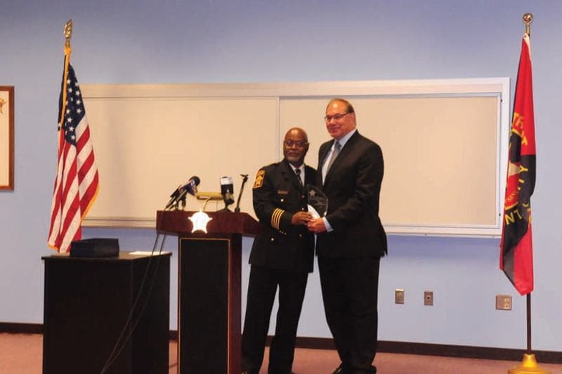 Sheriff Earnell R. Lucas Recognizes Acting Sheriff Richard Schmidt (Ret.) With The Prestigious David Demos Award