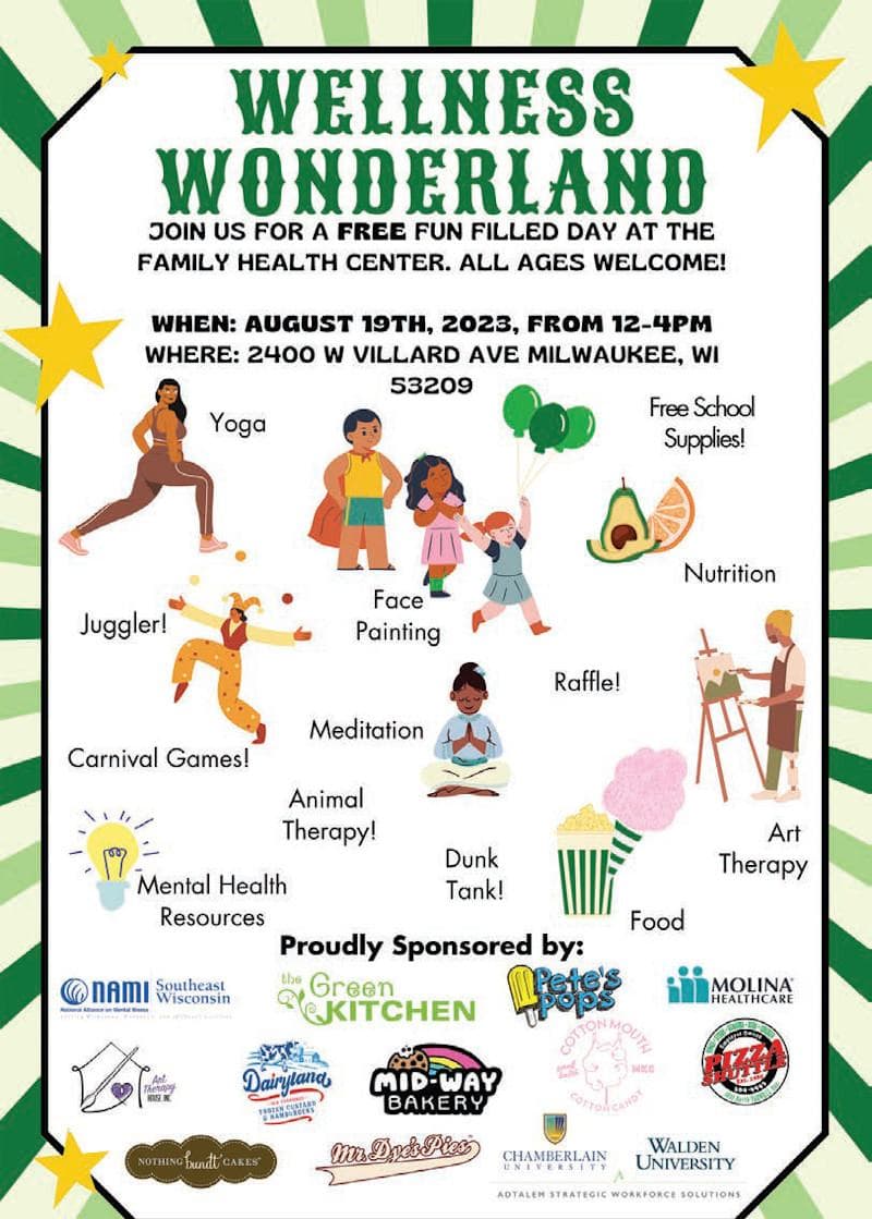 Wellness Wonderland Resource Fair on Saturday August 19 at the Family Health Center