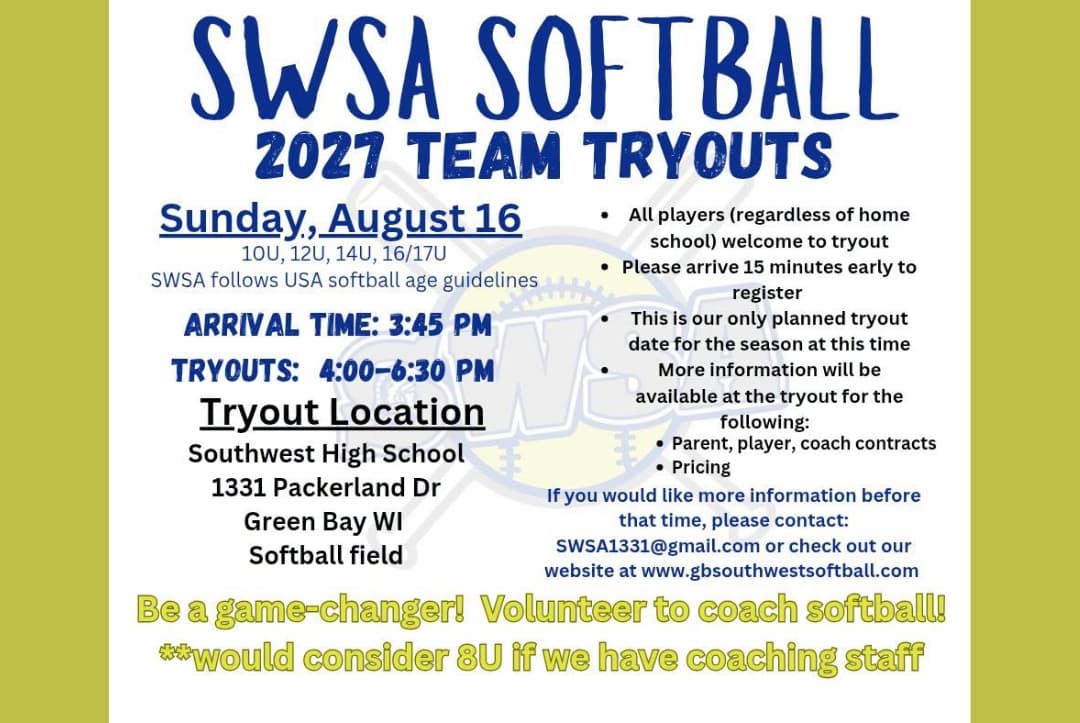 SWSA Softball 2027 Team Tryouts