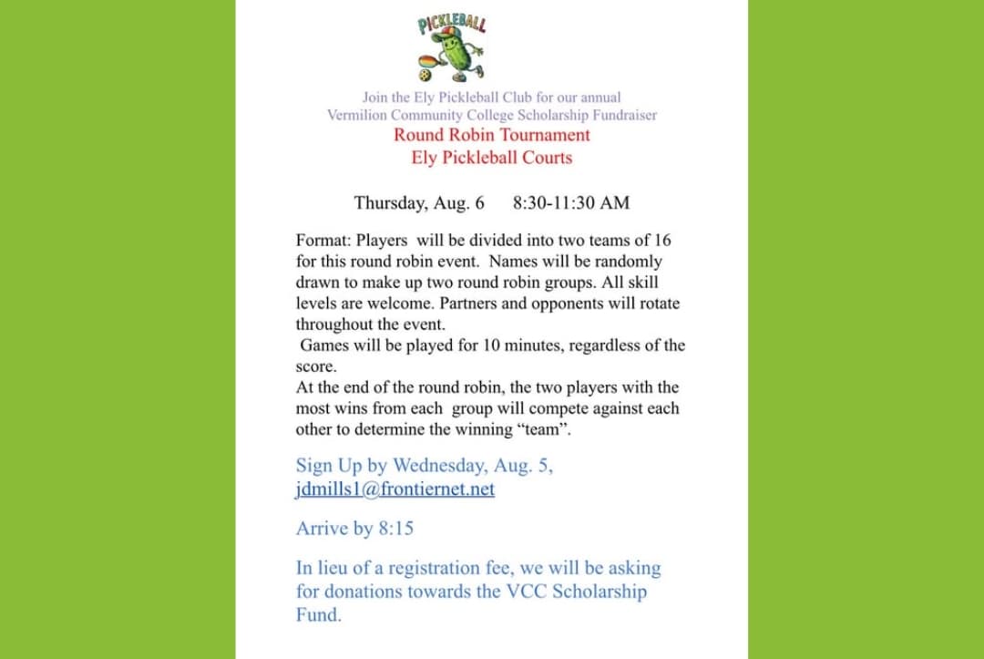 Ely Pickleball Club's Annual Fundraiser