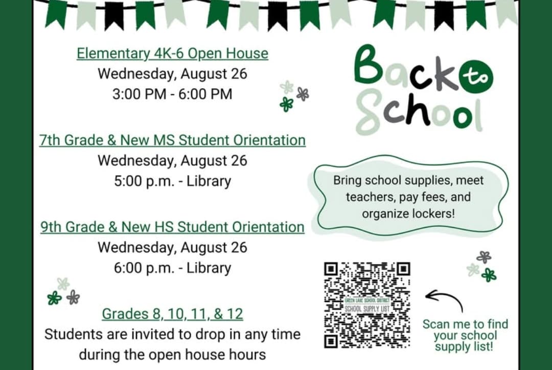 Green Lake School District Open Houses