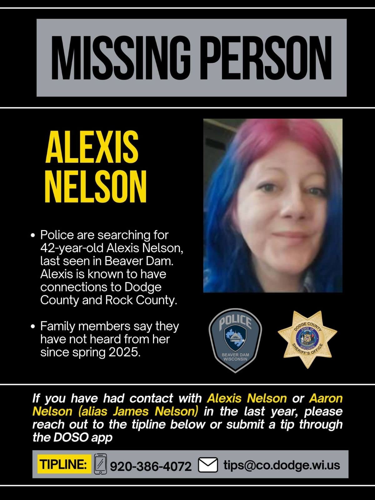 Tips Sought on Missing Woman
