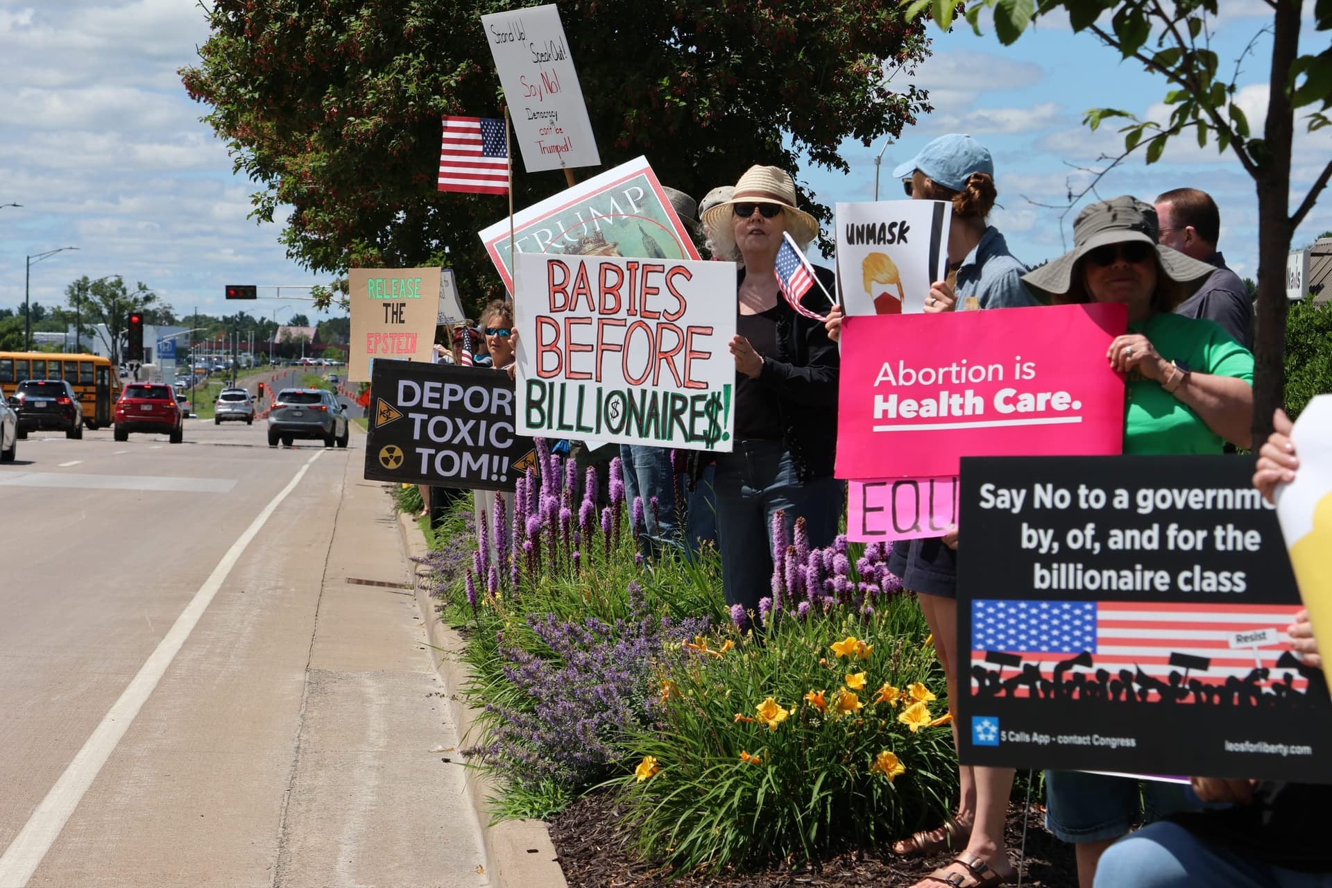 Protestors rally outside Tom Tiffany’s office over public media cuts