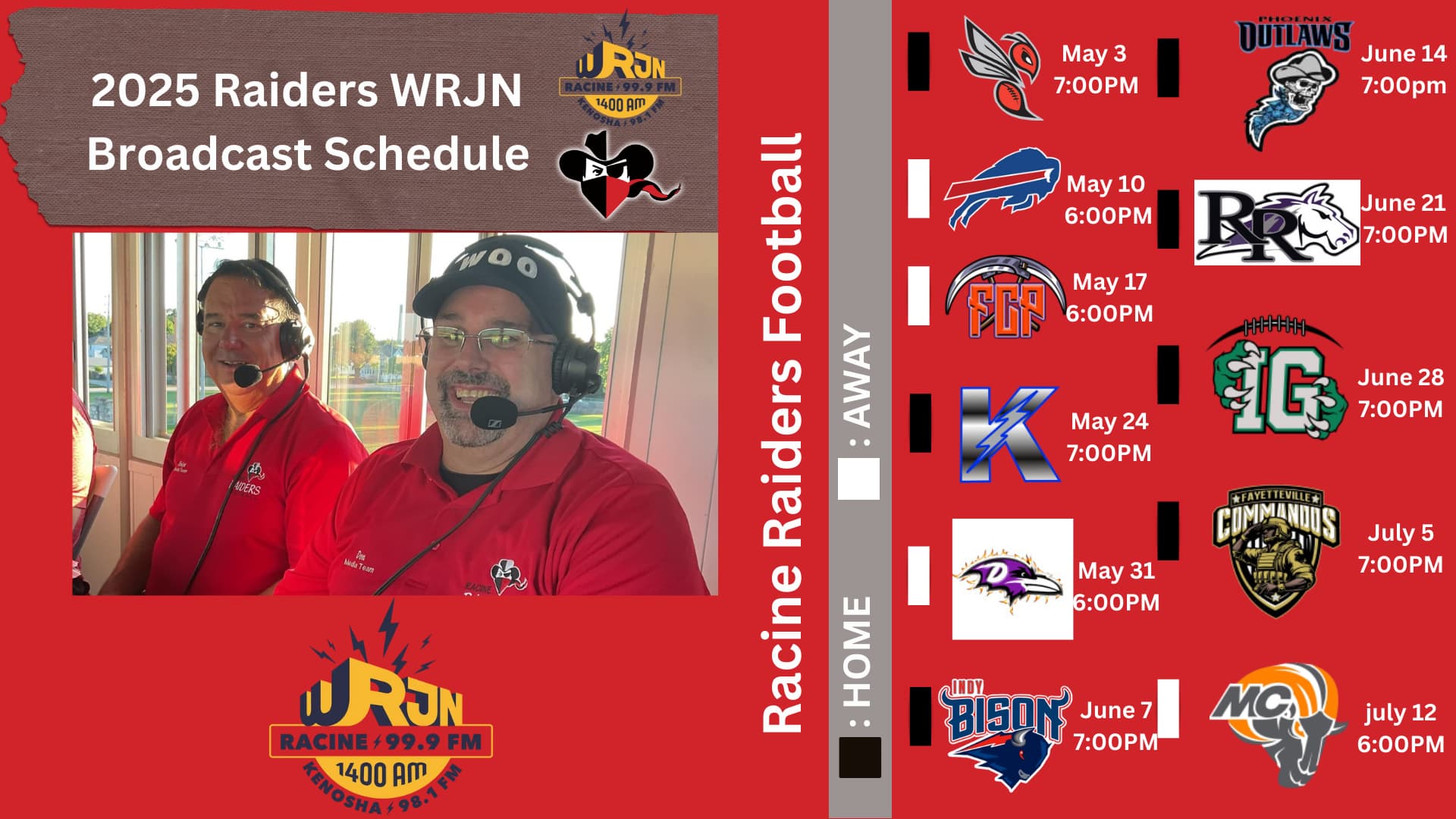 Countdown To Racine Raiders Kickoff