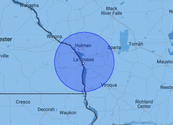 WLCX Coverage Map