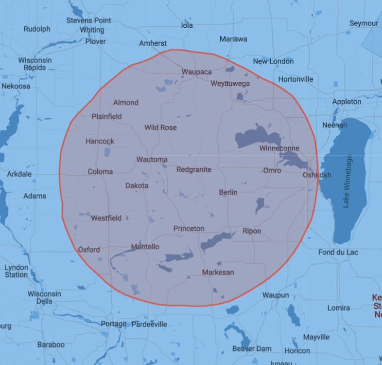 WAUH Coverage Map
