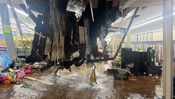 Roof partially collapses under rain water at Woodman’s on Madison’s East side