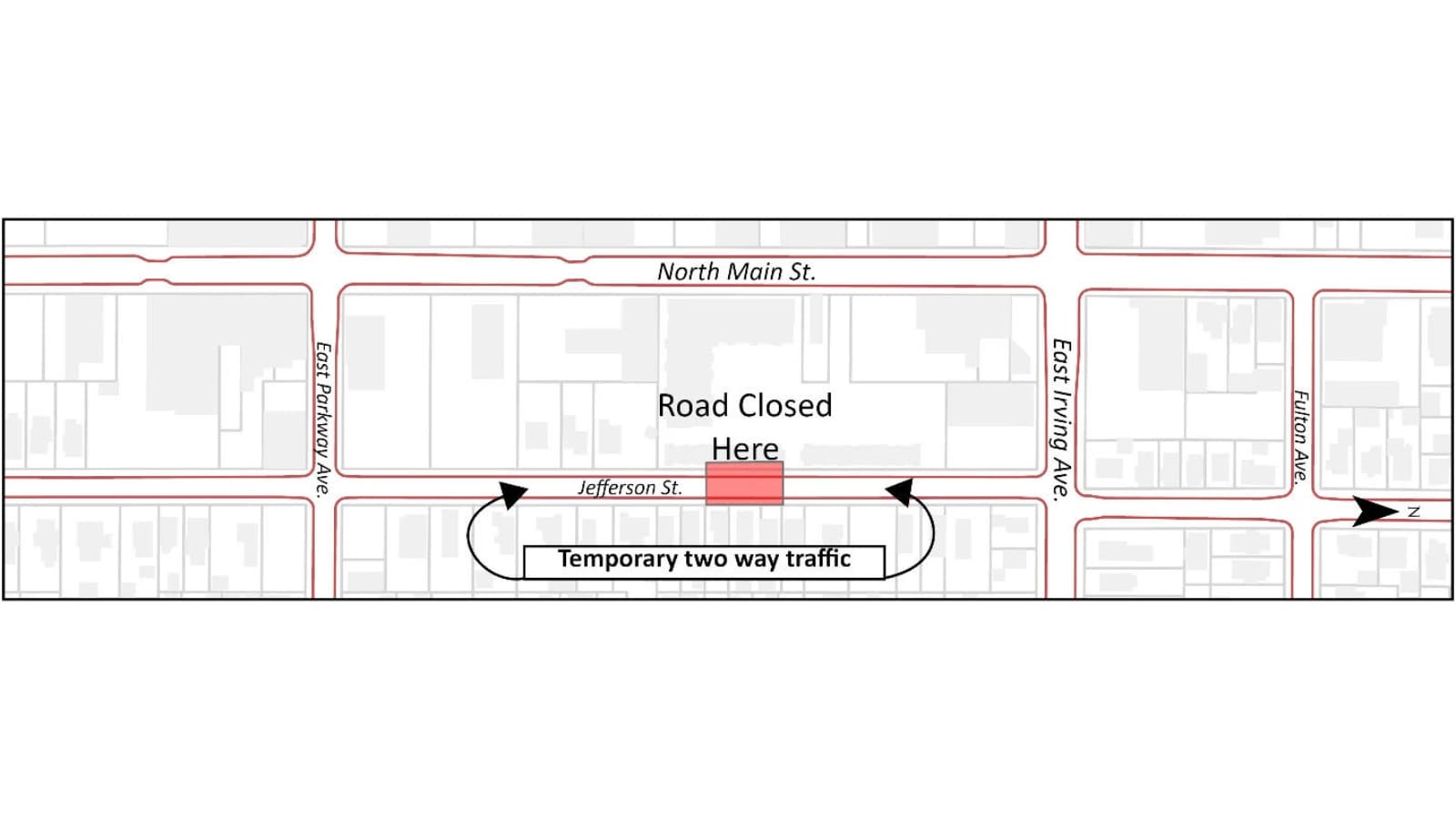 Portion of Jefferson Street to close this week