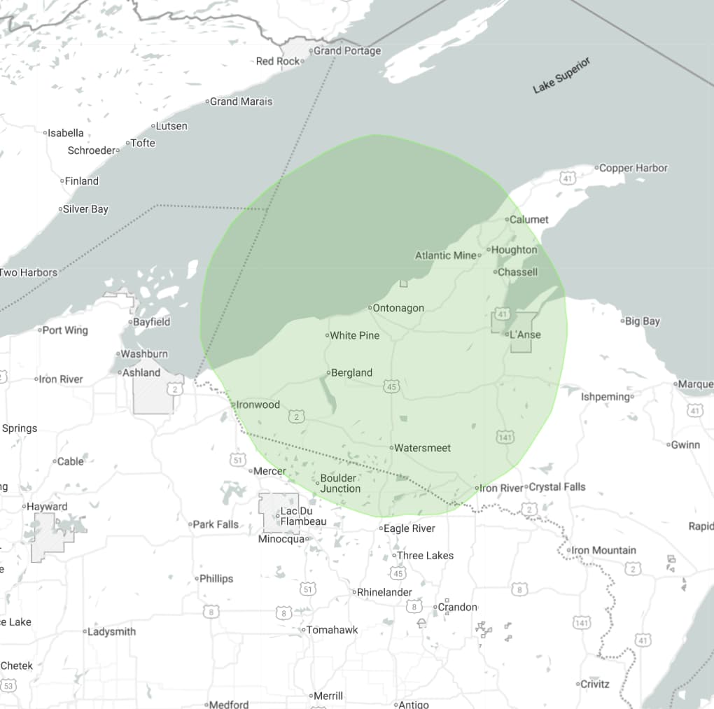 WUPY Coverage Map