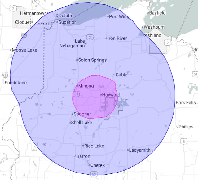 WBZH Coverage Map