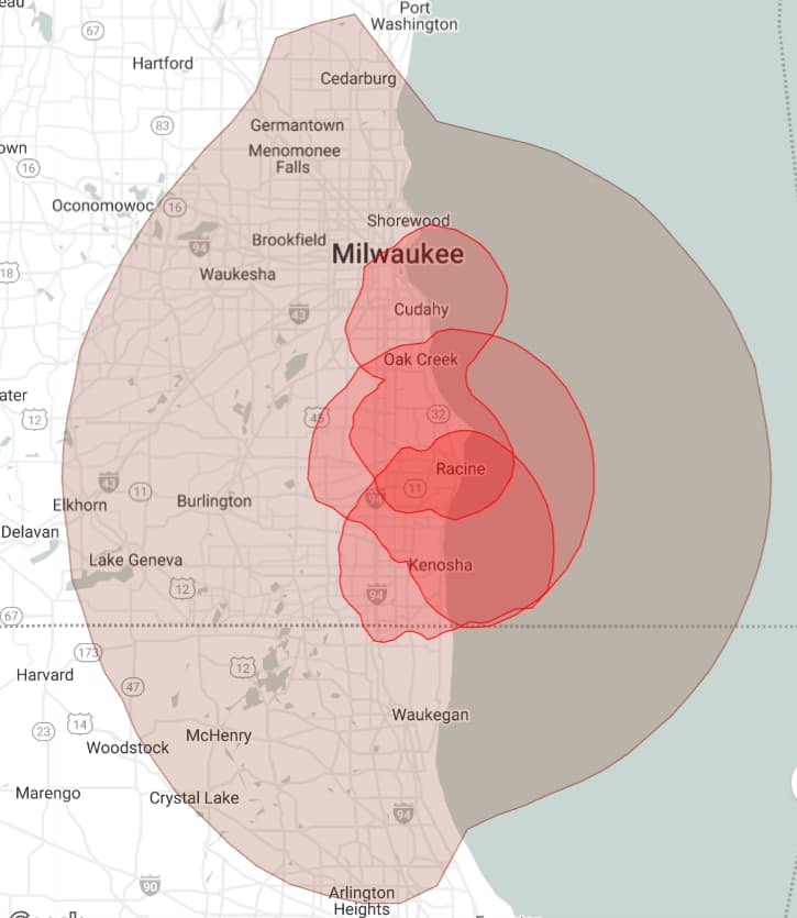 WRJN Coverage Map