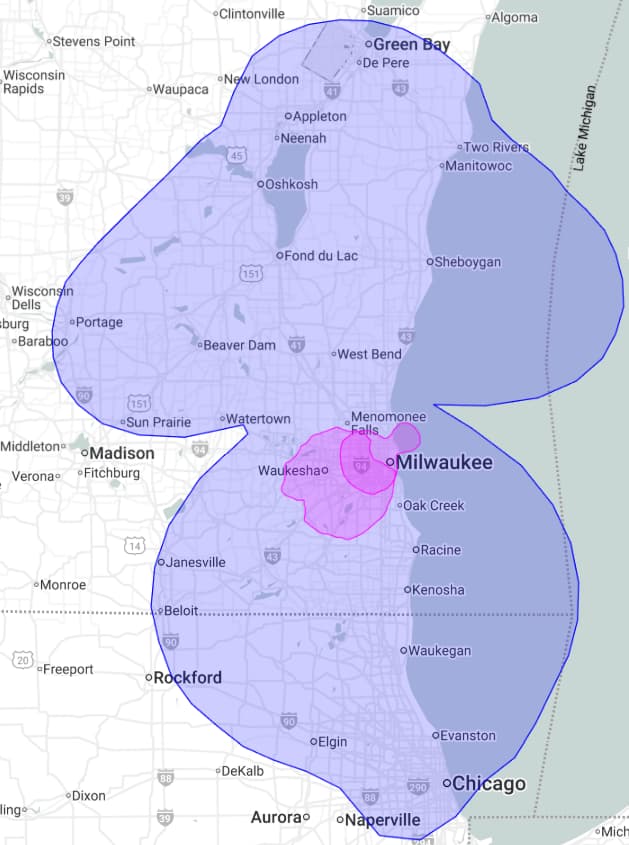 WAUK Coverage Map