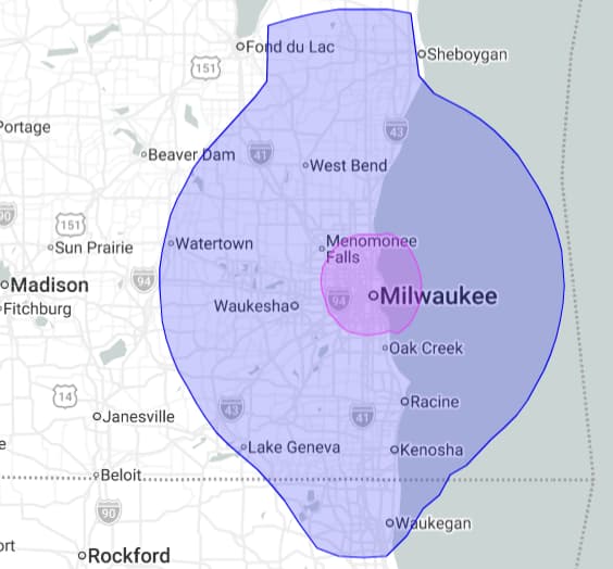 WNOV Coverage Map