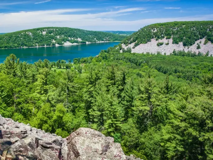 One person has died after a fall at Devil’s Lake State Park