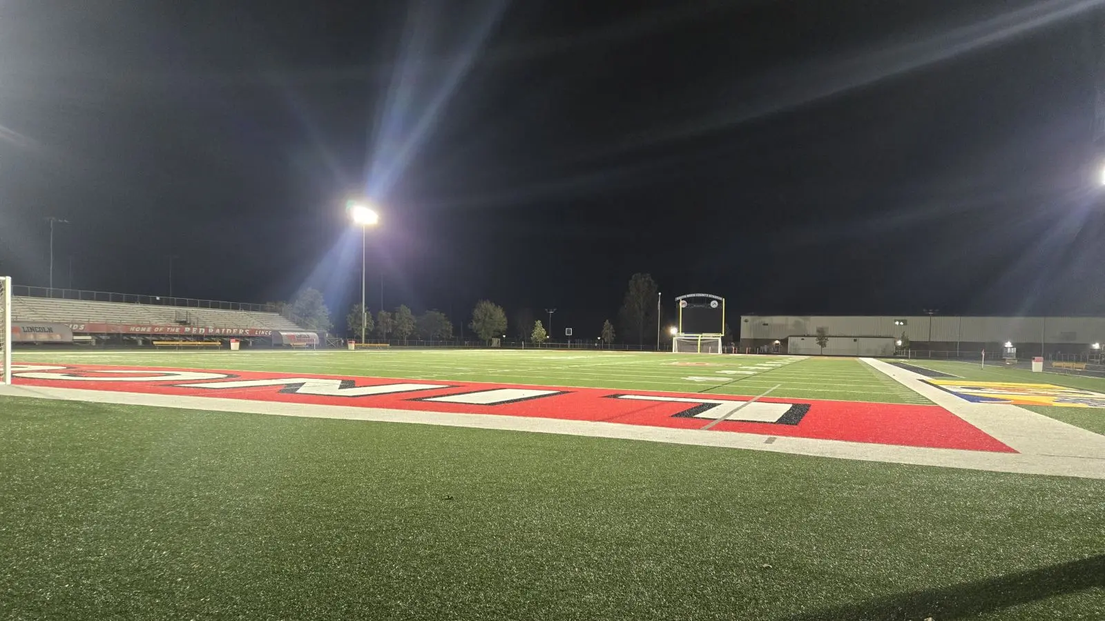 Local high school football teams play in scrimmages